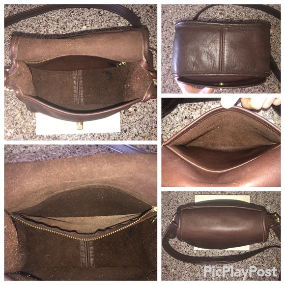 Vintage Coach Legacy Small Flap #9965 in Mahogany with brass turnlock closure. - Picture 6 of 9